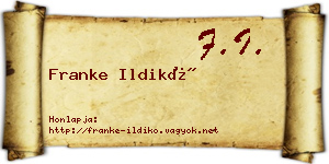 Franke Ildikó névjegykártya